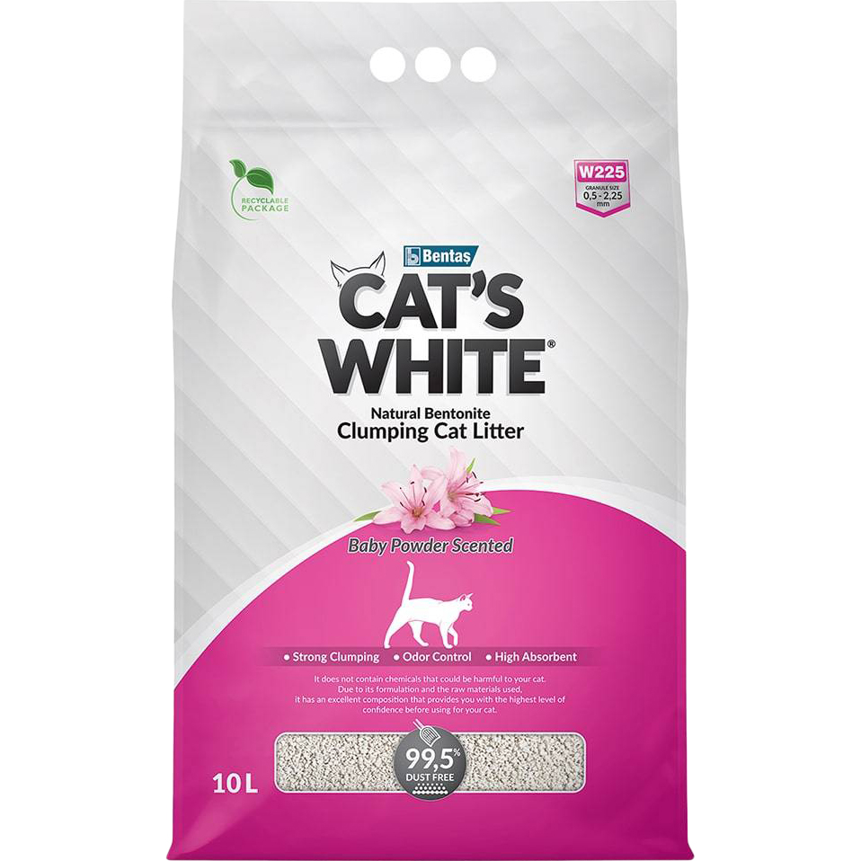 Наполнитель Cat's White Baby Powder 10 л, цвет белый