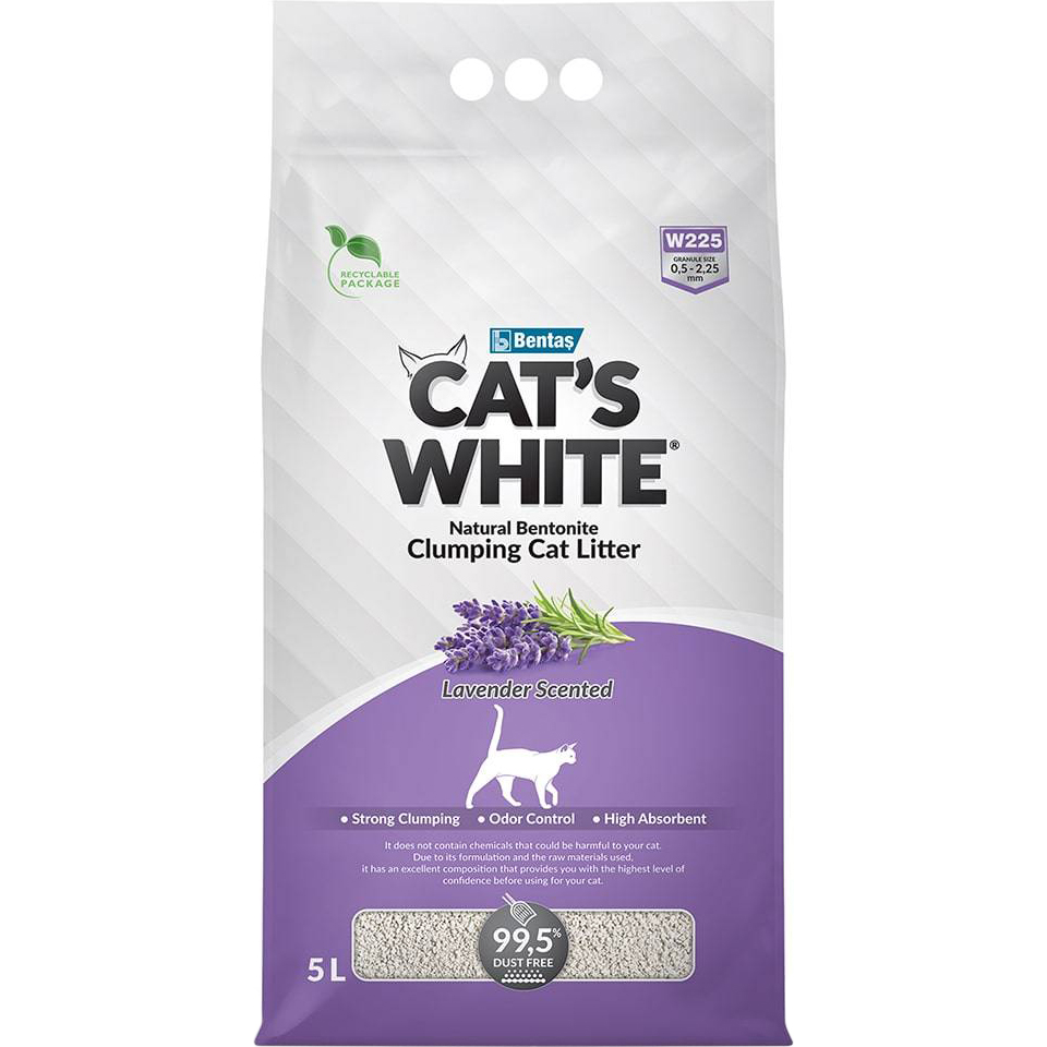 Наполнитель Cat's White Lavender 5 л, цвет белый