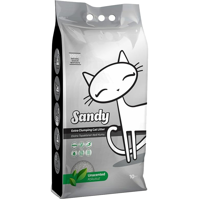Наполнитель Sandy Unscented без ароматизатора 10 кг, цвет серый