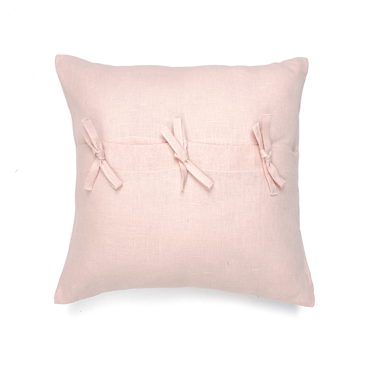 Декоративная подушка на завязках Linen Love Клевер-дымка розовая 45х45 см, цвет розовый