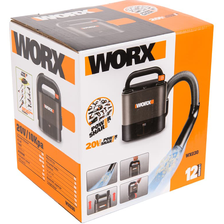 Пылесос для автомобиля WORX WX030 20V аккумуляторный