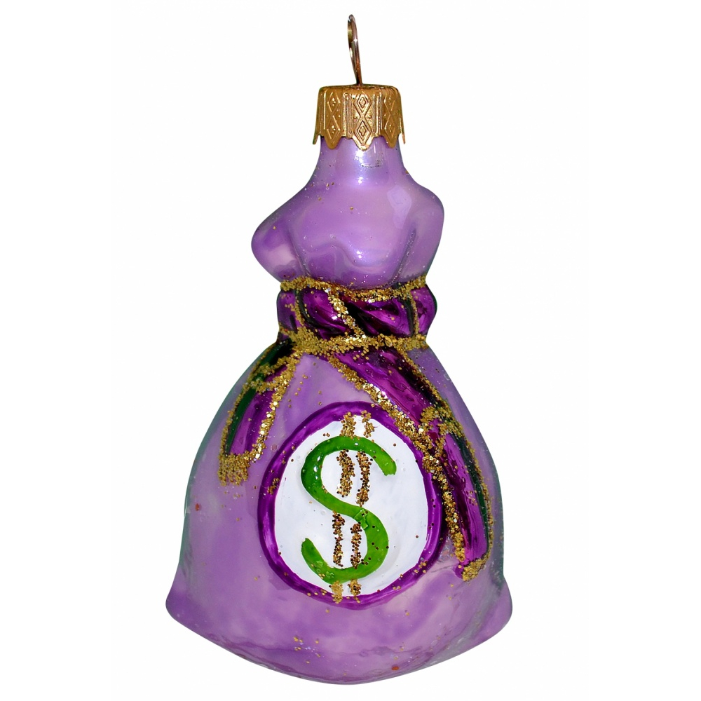 фото Елочное украшение коломеев "денежный мешок", в подарочной упаковке, h-11см