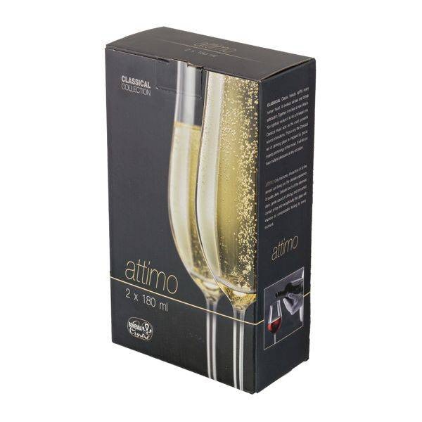 Набор бокалов Crystalex Аттимо для шампанского 180 мл 2 шт, цвет прозрачный - фото 2