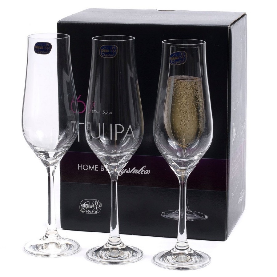 Набор бокалов Crystalex Тулипа для шампанского 170 мл 6 шт, цвет прозрачный - фото 3