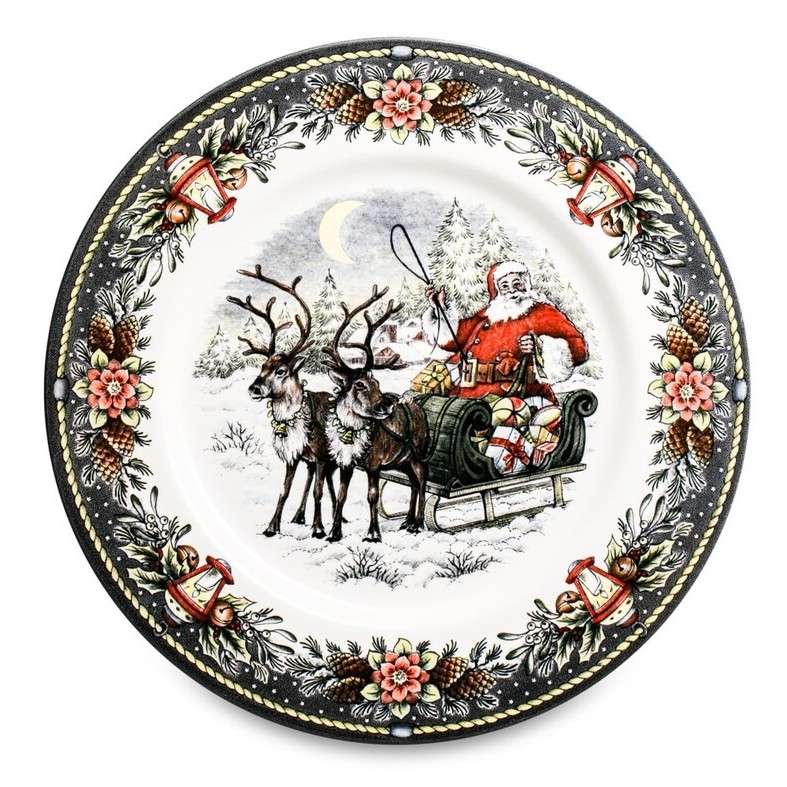 Тарелка обеденная Royal stafford Сани Деда Мороза 28 см