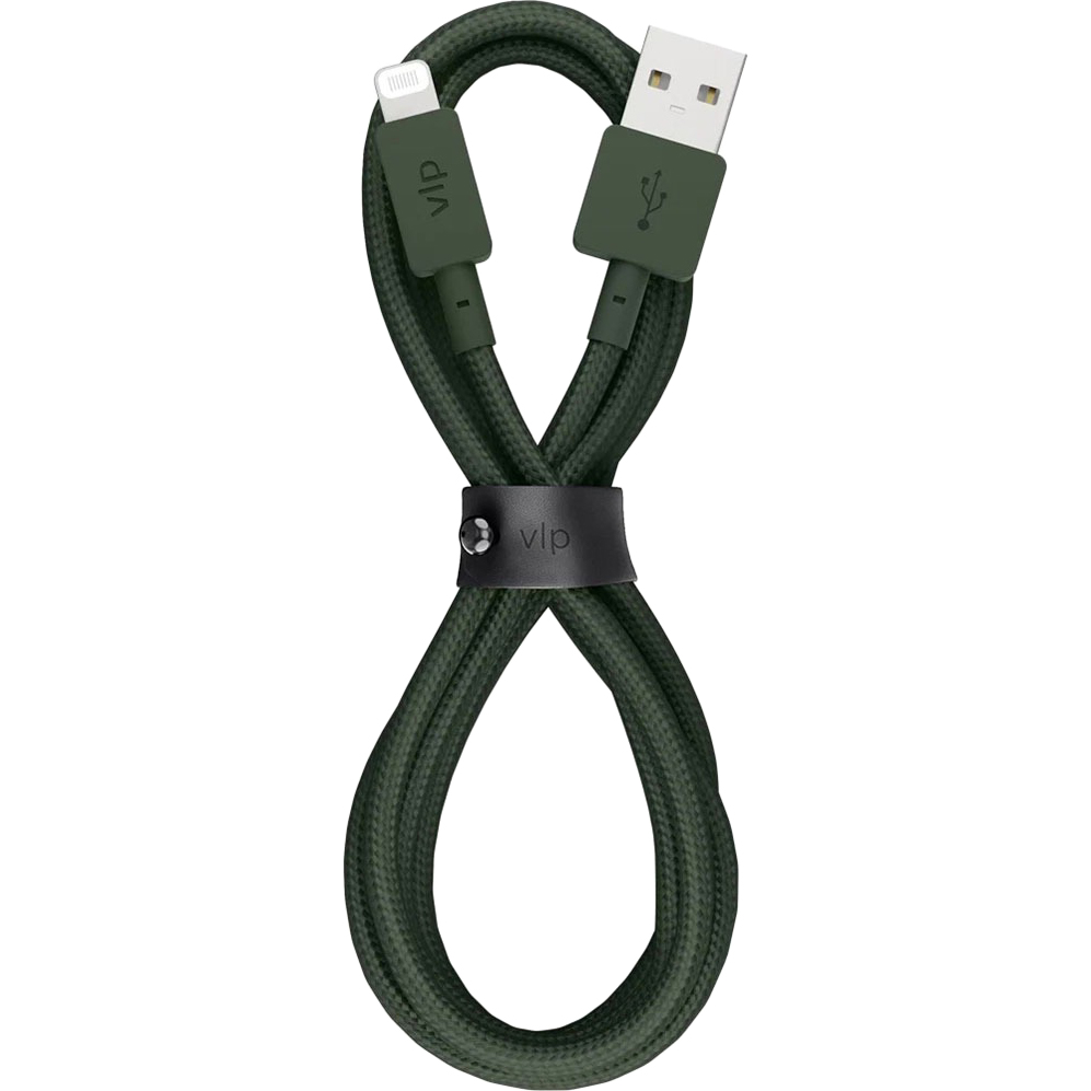 Кабель VLP Nylon Cable USB A -Lightning MFI темно-зеленый - фото 1