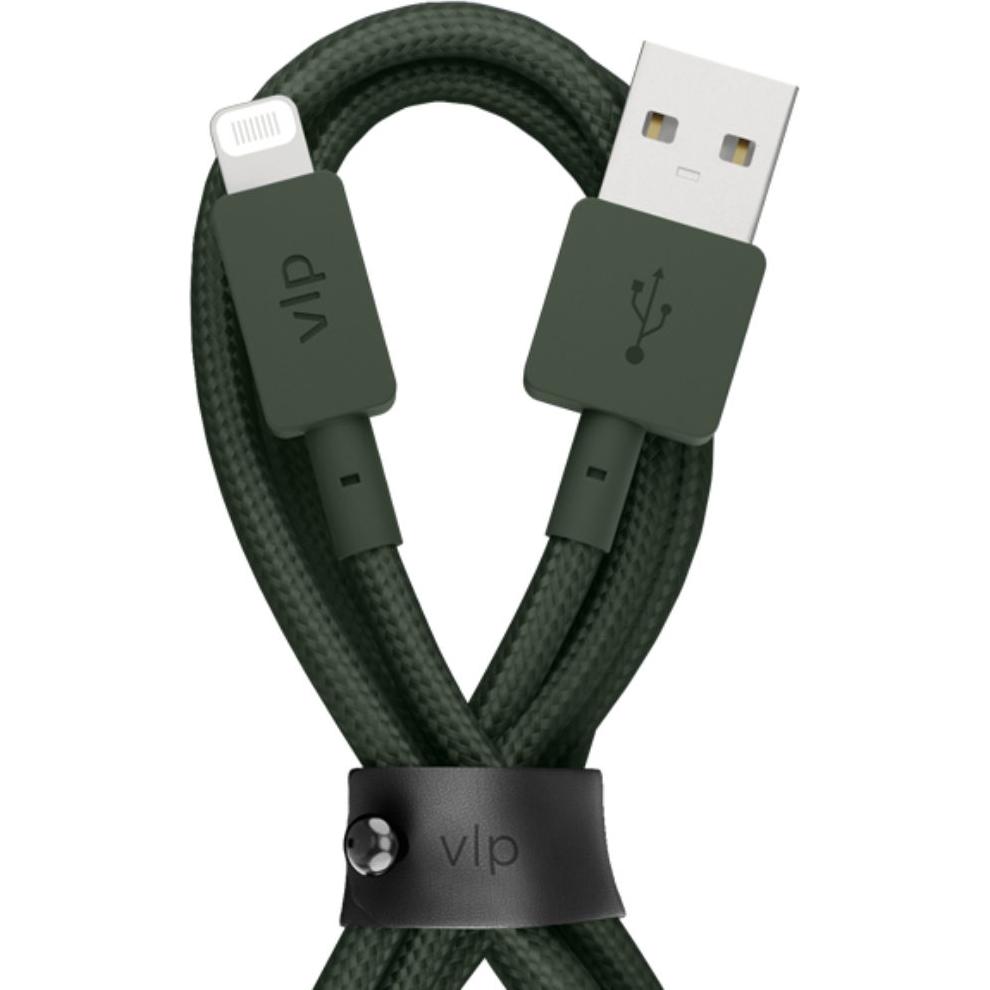 Кабель VLP Nylon Cable USB A -Lightning MFI темно-зеленый - фото 2