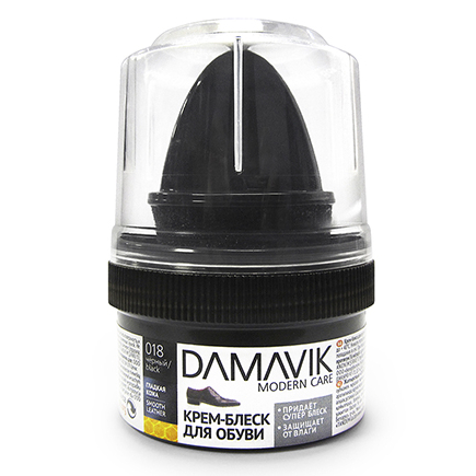 Крем-блеск Damavik для ухода за изделиями из гладкой кожи, цвет черный, 50 мл