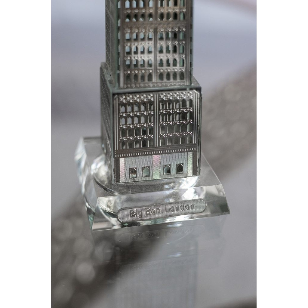 Часы Glasar башня биг-бен 6х6х22см серебристые - фото 4