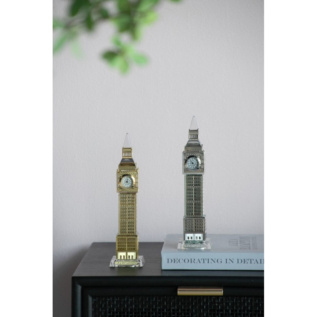 Часы Glasar башня биг-бен 6х6х22см серебристые - фото 5