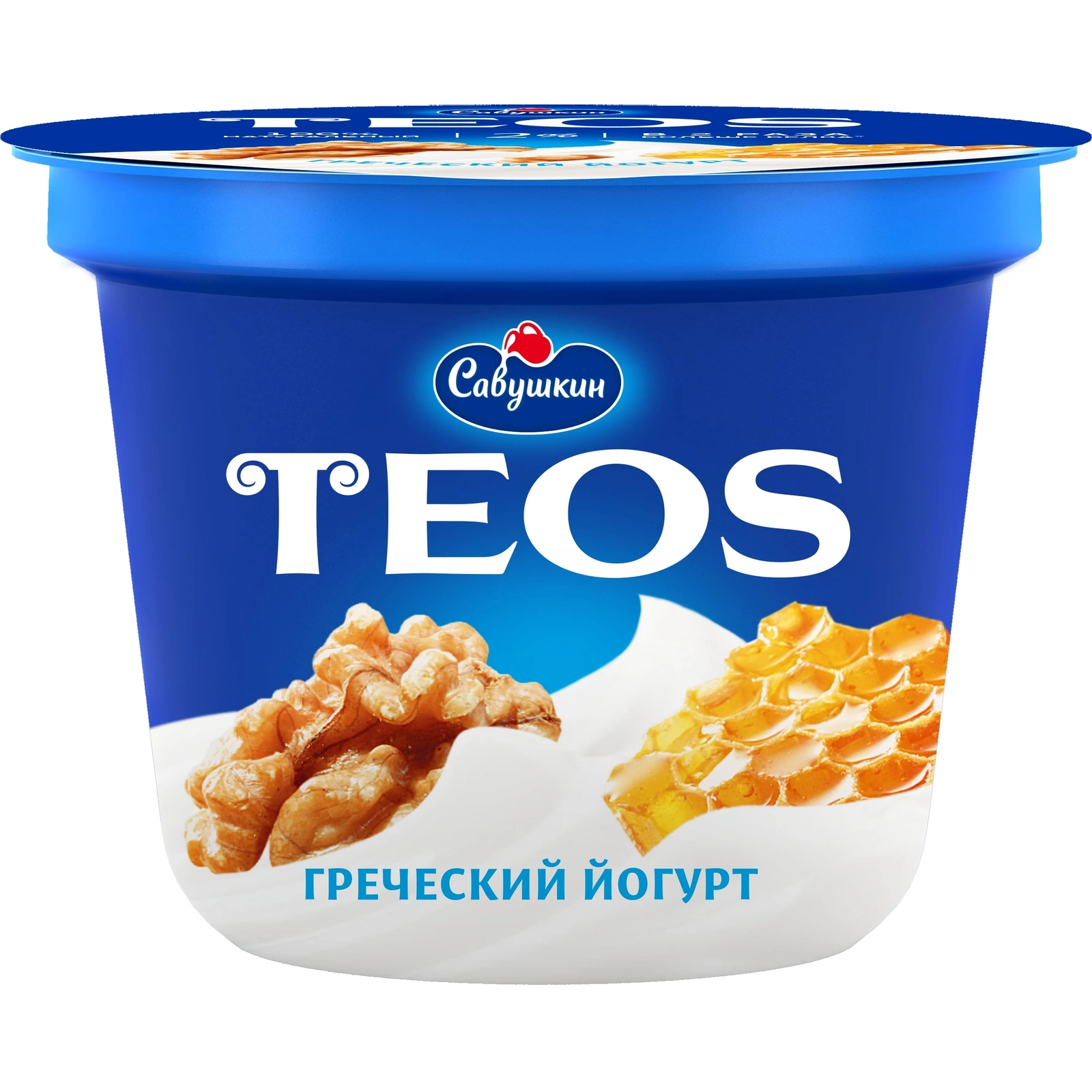 Йогурт греческий Teos Грецкий орех-мед 2% 250 г