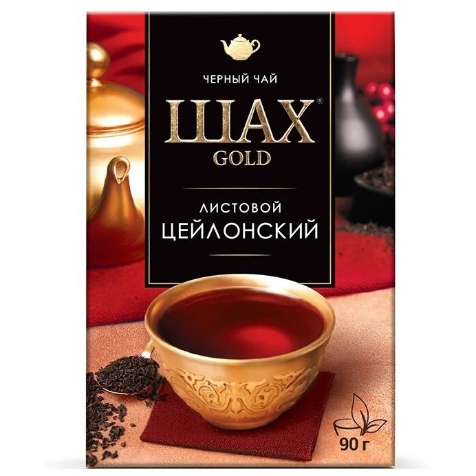 фото Чай черный шах gold цейлонский 90 г