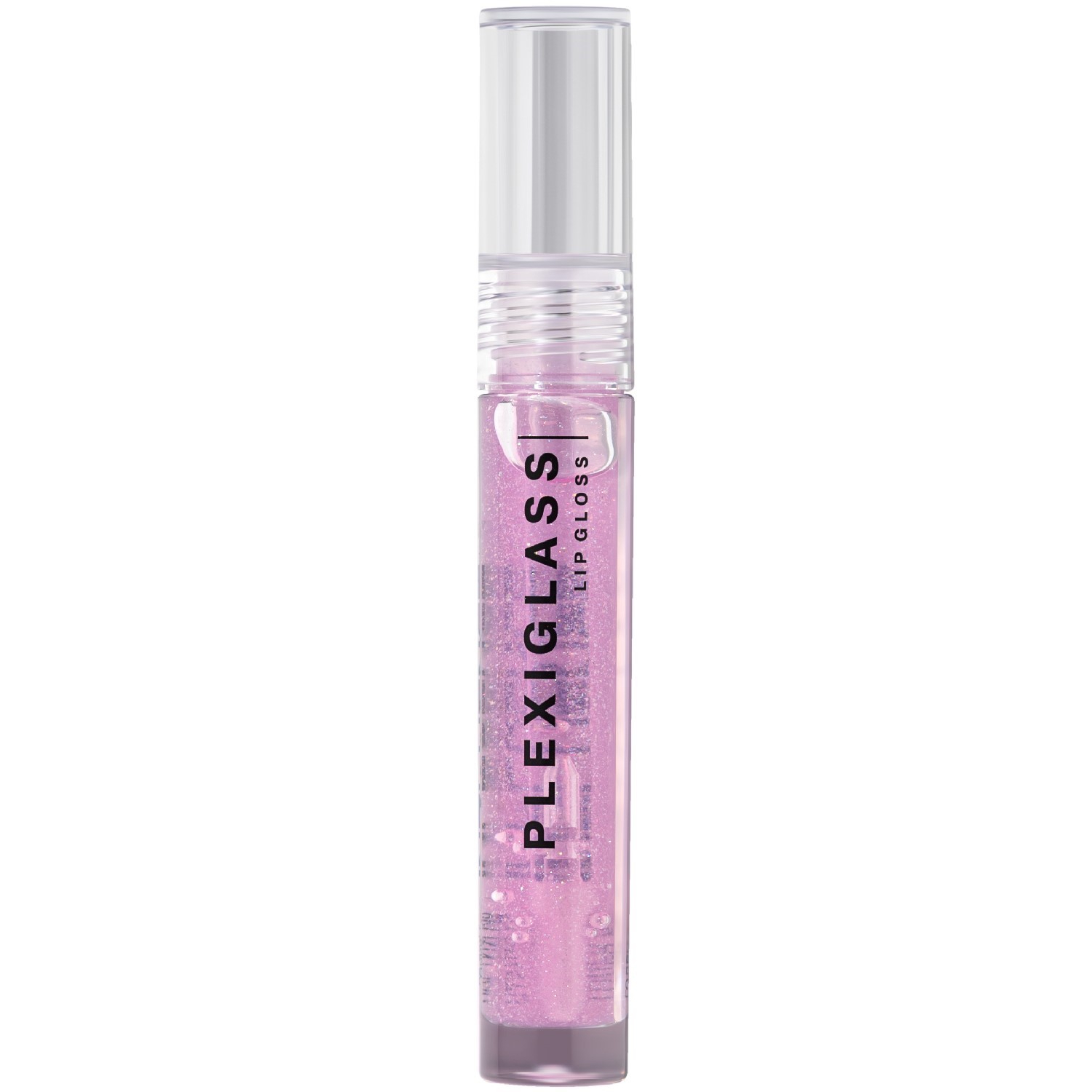 фото Блеск для губ influence beauty plexiglass глянцевый, с эффектом жидкого стекла, тон 04: полупрозрачный розовый с маленькими сияющими частичками, 3,5мл