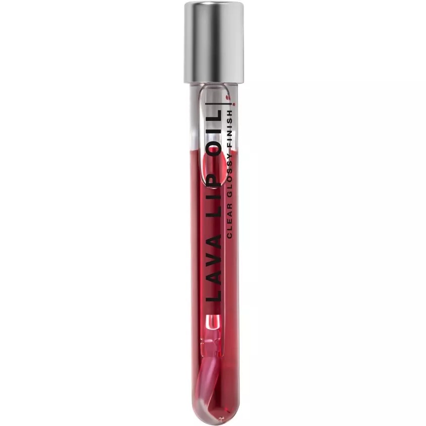 фото Двухфазное масло для губ influence beauty lava lip oil увлажняющее, уход и глянцевый финиш, тон 01: прозрачный темно-красный, 6мл