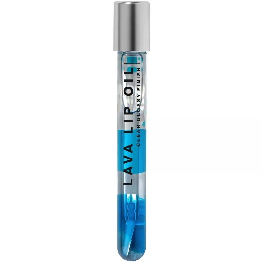 фото Двухфазное масло для губ influence beauty lava lip oil увлажняющее, уход и глянцевый финиш, тон 03: прозрачный синий, 6мл