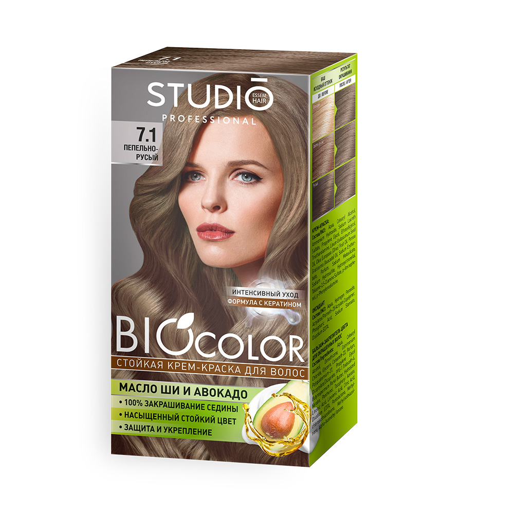 фото Краска для волос biocolor 7.1 пепельно-русый