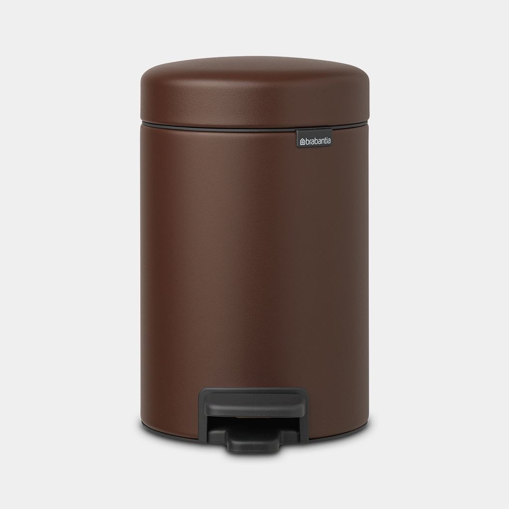 фото Бак мусорный с педалью brabantia newicon коричневый 3 л