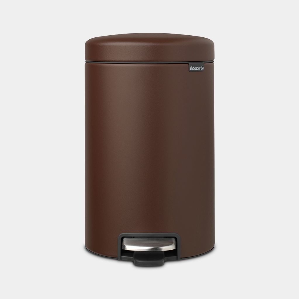 фото Бак мусорный с педалью brabantia newicon коричневый 12 л