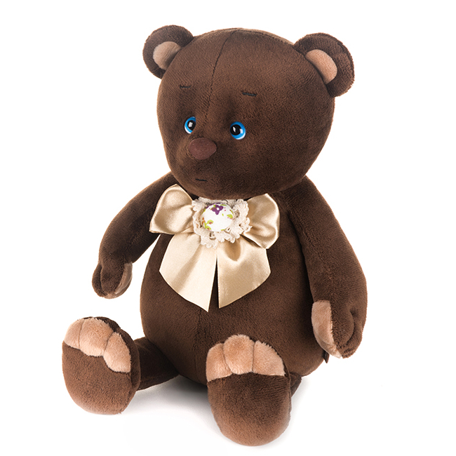 фото Игрушка мягкая maxitoys luxury медвежонок с бежевым бантиком 20 см