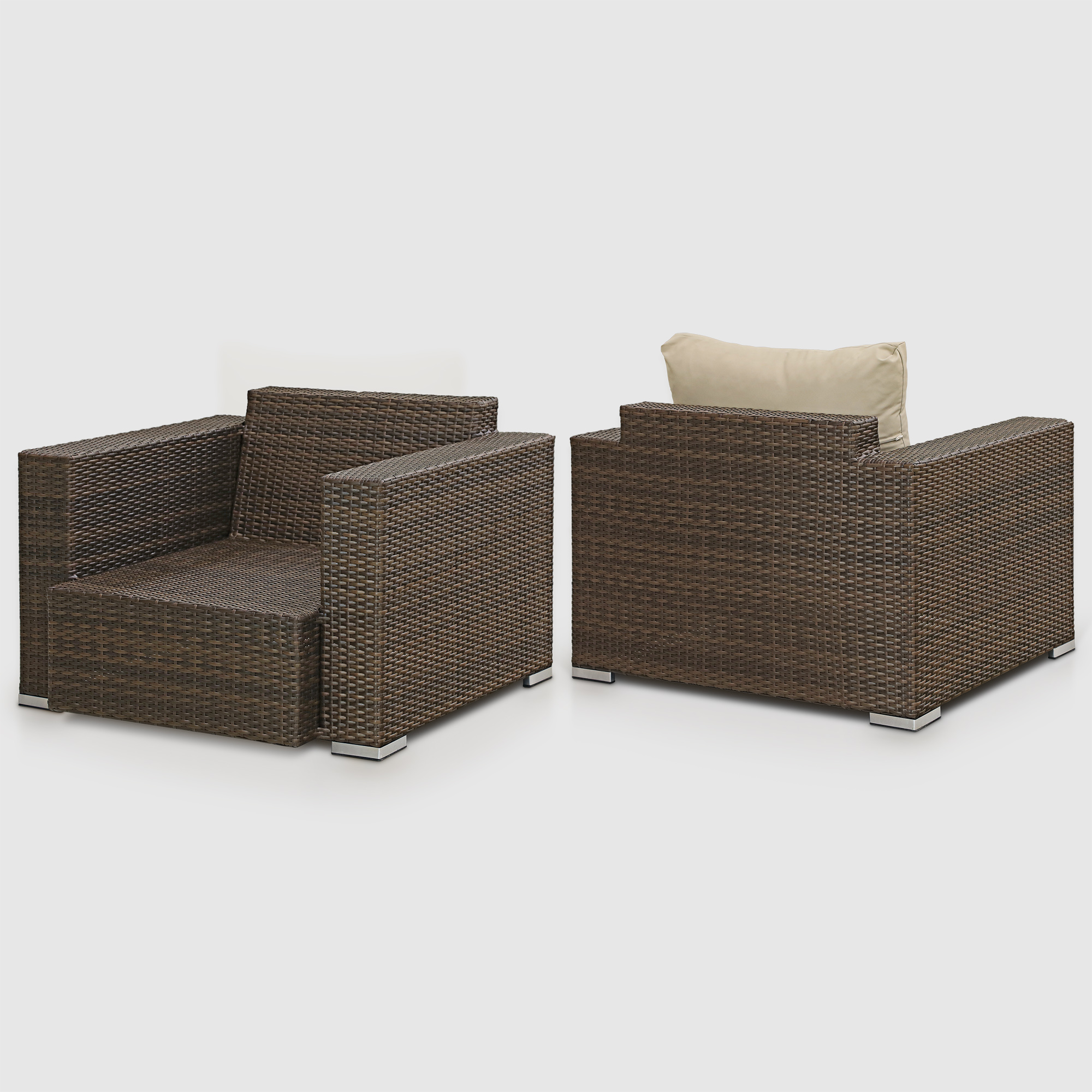 Комплект мебели Ns Rattan Cleo коричневый с бежевым 7 предметов, цвет бежевый, размер 224х88х70 - фото 5