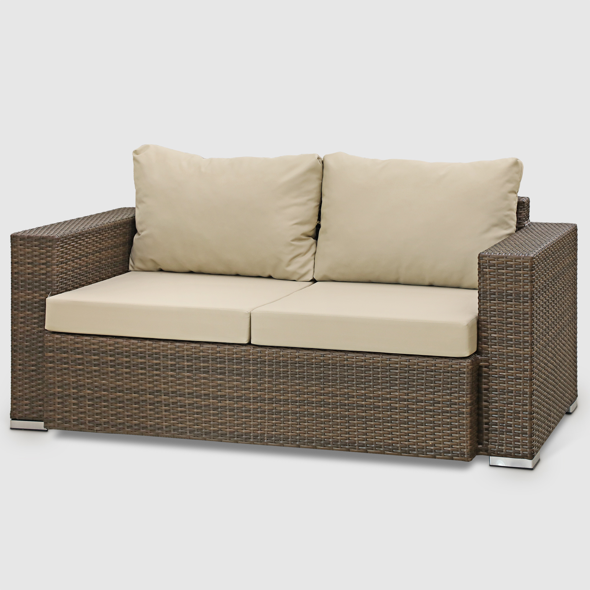 Комплект мебели Ns Rattan Cleo коричневый с бежевым 7 предметов, цвет бежевый, размер 224х88х70 - фото 8