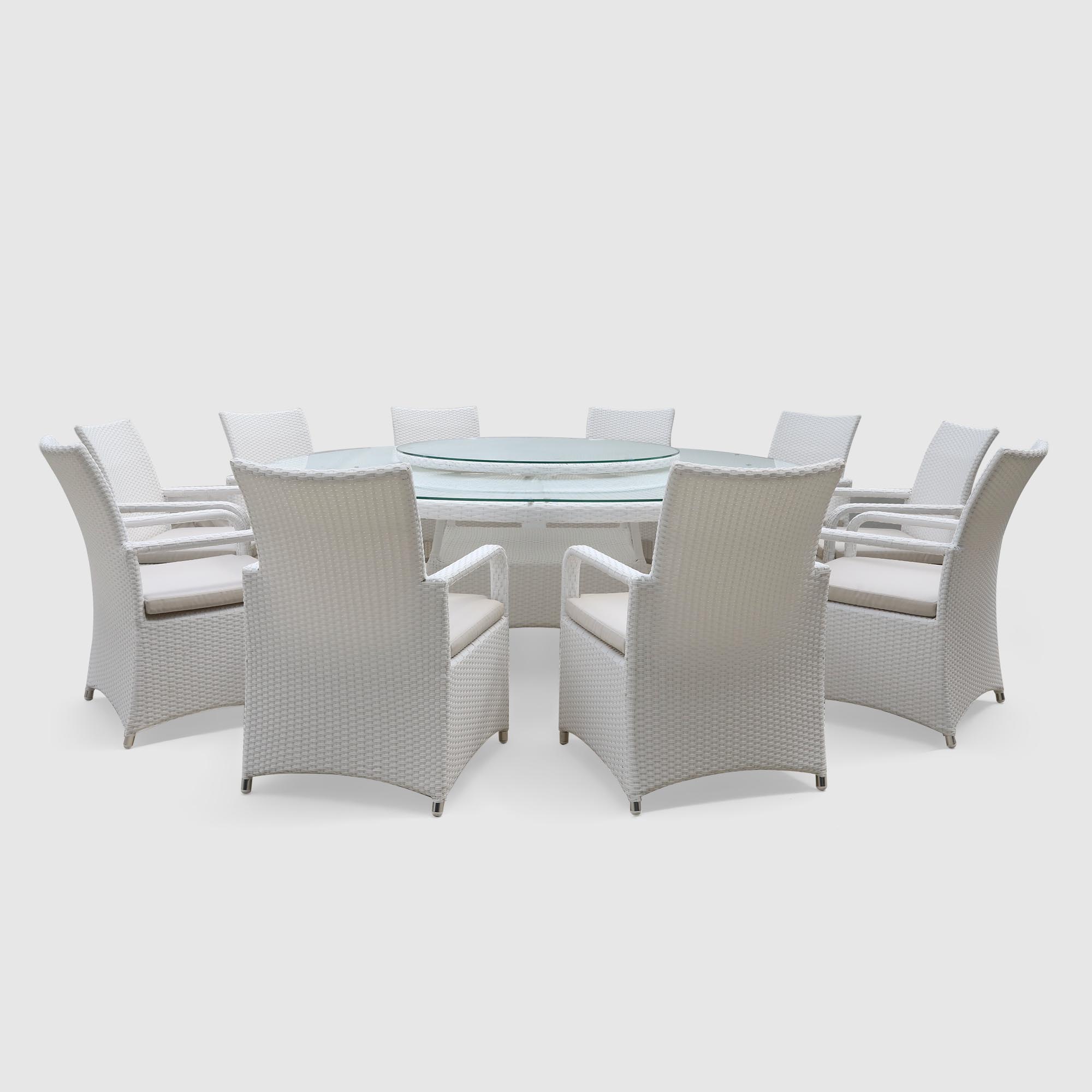 Комплект мебели Ns Rattan Patio белый 11 предметов, размер 58х60х90 - фото 1