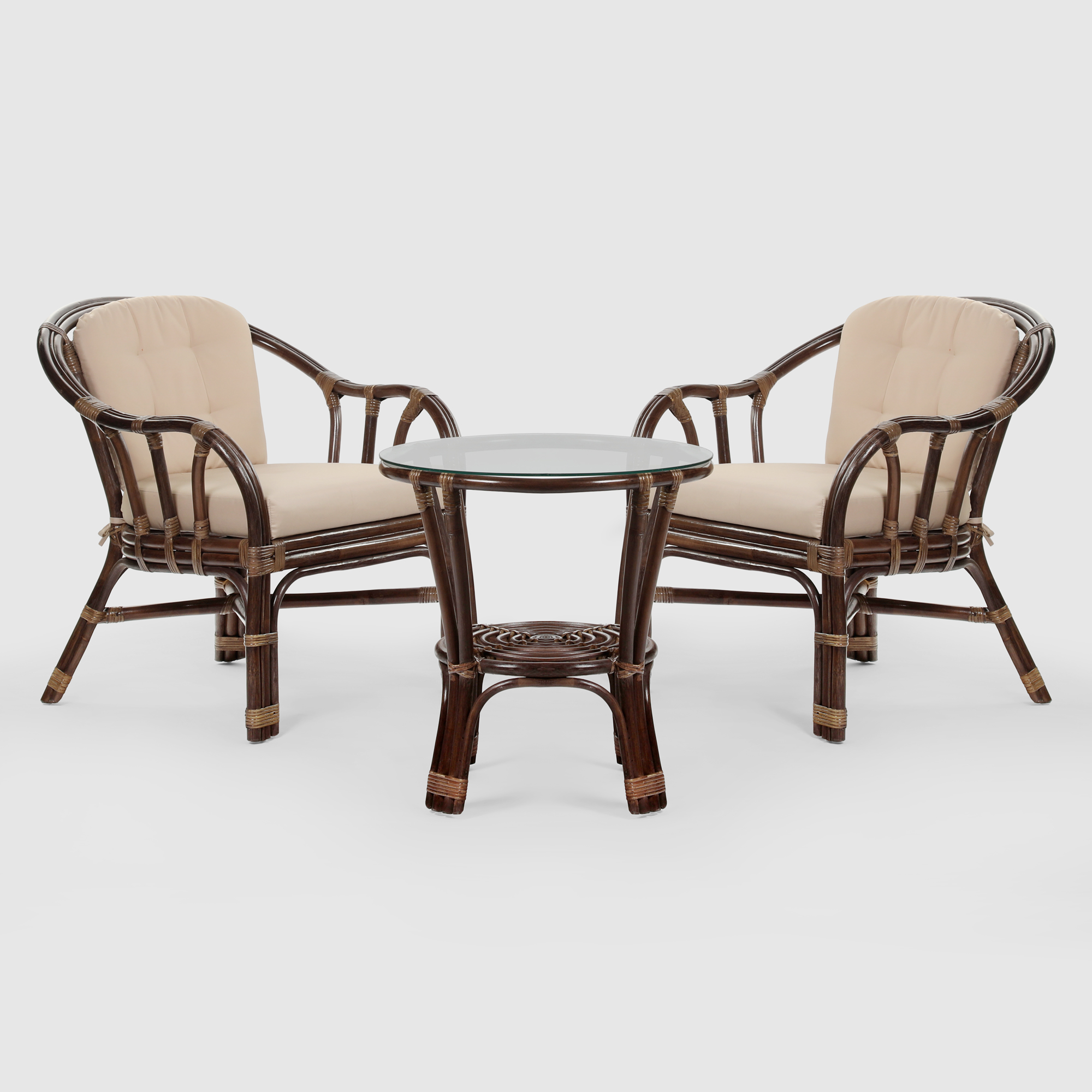 Комплект мебели Rattan grand San Marino medium brown 3 предмета, цвет коричневый, размер 60х67х70 см