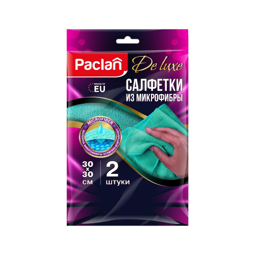 фото Салфетки из микрофибры paclan 30х30см 2шт