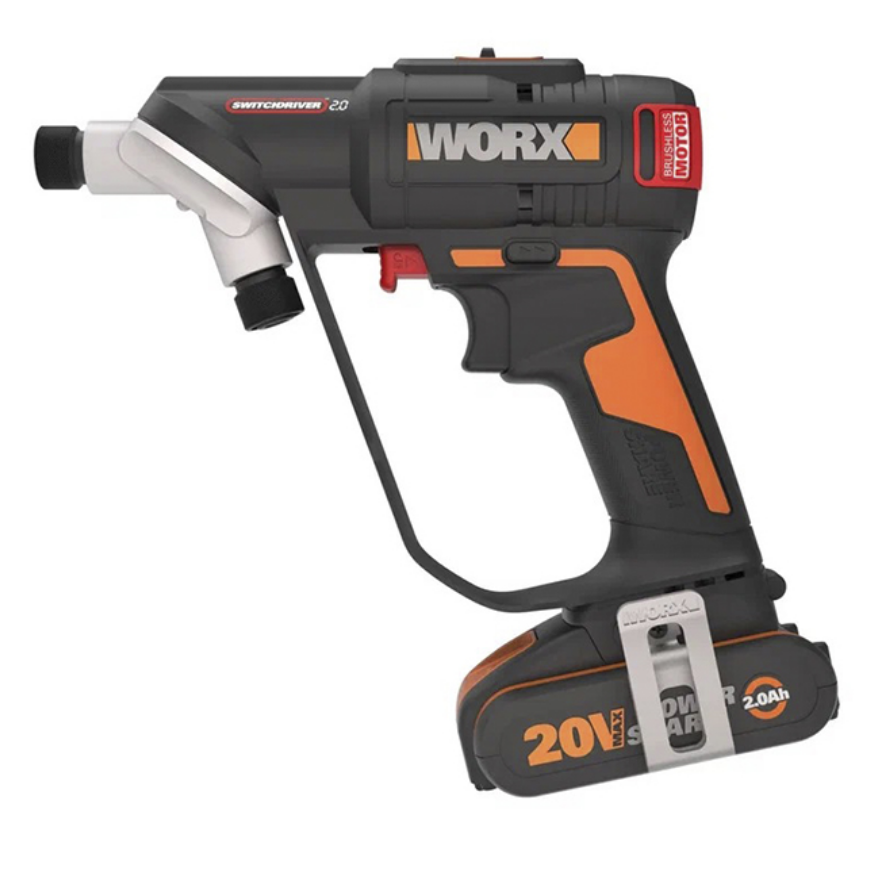 фото Дрель-шуруповерт аккумуляторная бесщёточная worx switchdriver 2.0 wx177, 50нм, 20в, 2ач x1, кейс