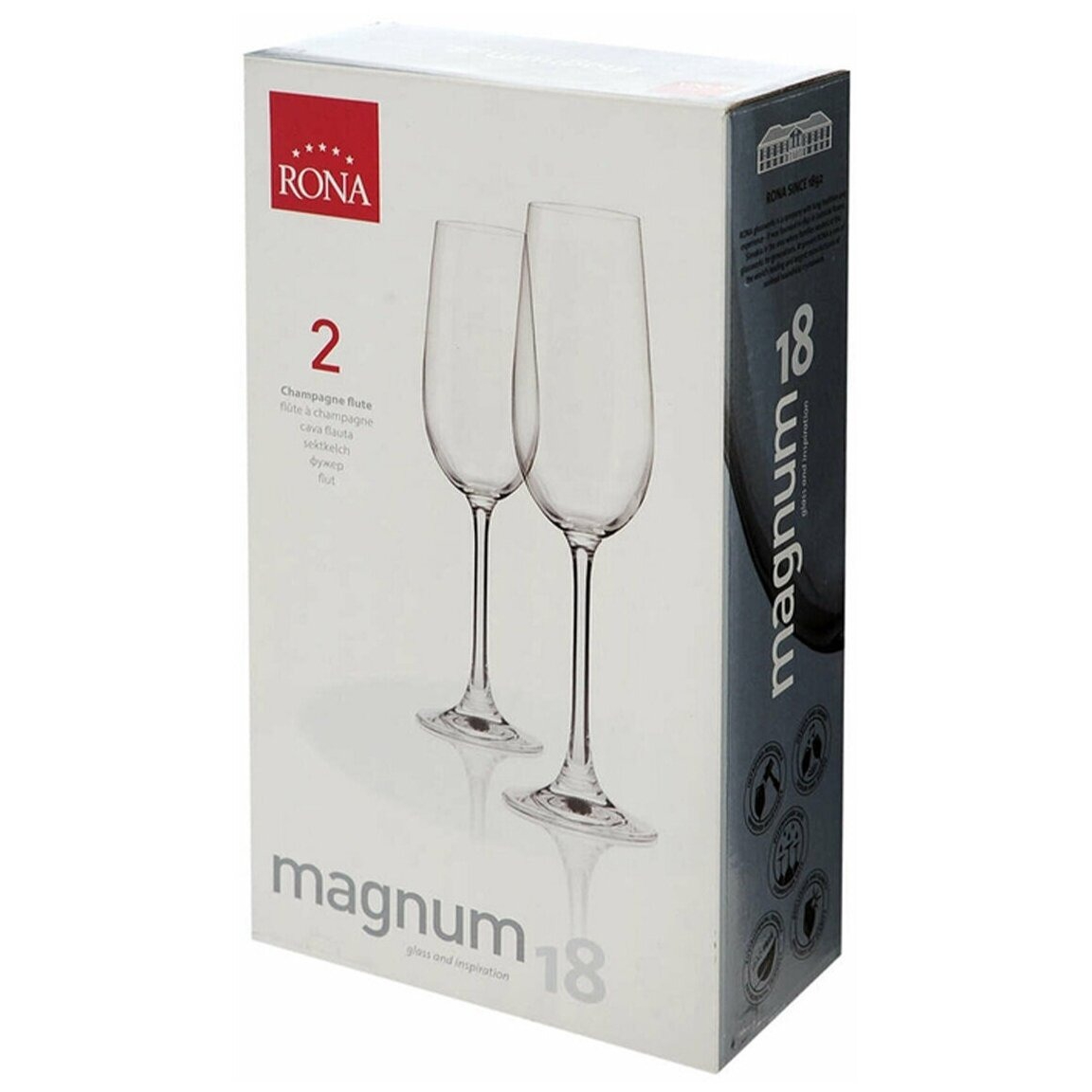 Набор бокалов для шампанского Rona Magnum 180 мл 2 шт, цвет прозрачный - фото 2