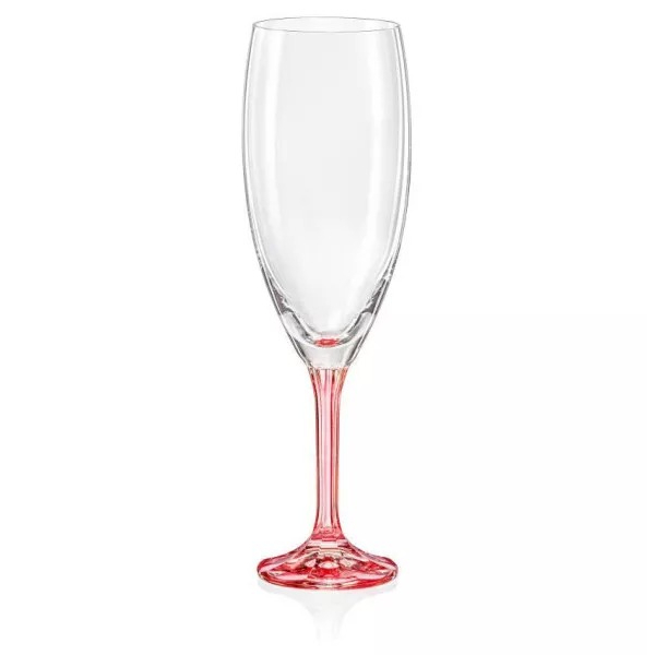 фото Набор бокалов crystalex магнолия для шампанского pink 210 мл 6 шт