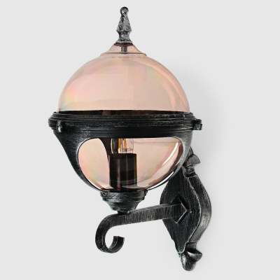 Изображение товара Настенный садовый светильник Amber Lamp 8262B черное серебро IP44 для улицы