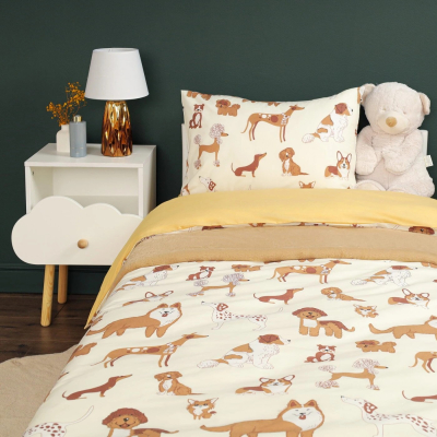 Изображение товара Комплект постельного белья Siberia собачки желтый Подростковый