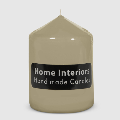 Изображение товара Свеча столбик Home Interiors светло-серый 7х10 см