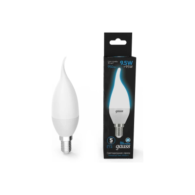 Изображение товара Лампа Gauss Свеча на ветру 9.5W 950lm E14 LED 6500K светодиодная