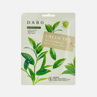Изображение товара Маска тканевая для лица Dabo с экстрактом зелёного чая 23 г для всех типов кожи