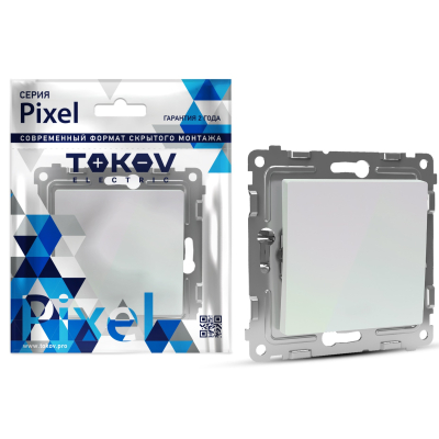 Изображение товара Переключатель Tokov Electric Pixel проходной одноклавишный перламутрового цвета
