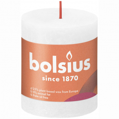 Изображение товара Свеча Bolsius Rustic Shine белая 8х6.8 см декоративная paraffin длительное горение Изображение товара Свеча Bolsius Rustic Shine белая 8х6.8 см декоративная paraffin длительное горение