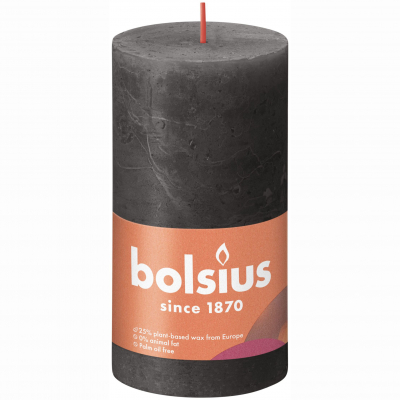 Изображение товара Свеча Bolsius Rustic Shine буро-серая 13х6,8 см декоративная