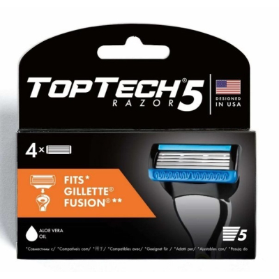 Изображение товара Сменные кассеты для мужского бритья Toptech global 5, 4 шт