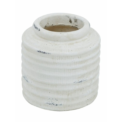 Изображение товара Ваза Glasar 15x15x15 см белая из цемента и песка для интерьера Изображение товара Ваза Glasar 15x15x15 см белая из цемента и песка для интерьера