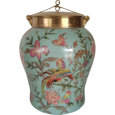 Изображение товара Ваза Glasar с крышкой 19х19х26 см голубая