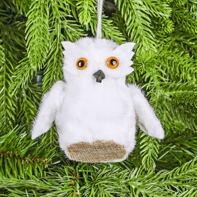Изображение товара Декор на ёлку James arts сова 7,5х6х8 см - праздничная елочная игрушка для новогоднего декора