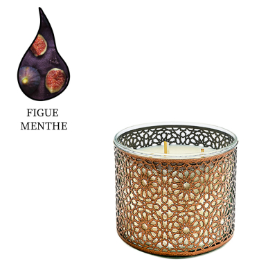 Изображение товара Аромасвеча Nour Bougie Arabesque Figue menthe бронза 1050 г натуральная ручная работа