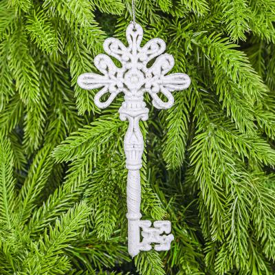 Изображение товара Набор ёлочных игрушек ключи 15,5х7 см 2 шт белый пластиковый Yiwu E-commerce