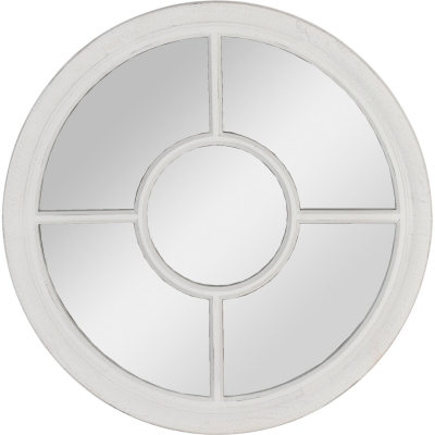 Изображение товара Круглое белое зеркало Glasar 70 см для настенного крепления