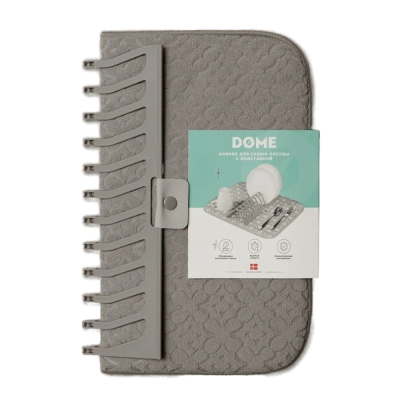 Изображение товара Коврик с подставкой для посуды Dome Оденс серый 35,5х46 см