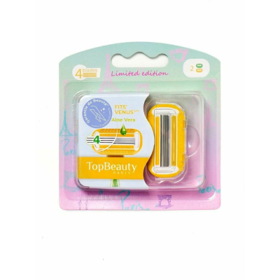 Изображение товара Сменные кассеты женские Topbeauty Paris 2 шт для бритья с алоэ вера и технологией Open back Изображение товара Сменные кассеты женские Topbeauty Paris 2 шт для бритья с алоэ вера и технологией Open back