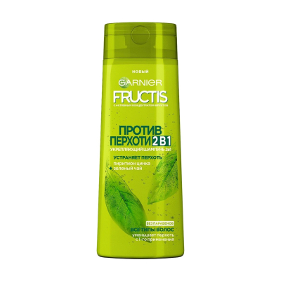 Изображение товара Шампунь Garnier Fructis Против перхоти 2в1 Зеленый чай и Пиритион Цинка 250 мл