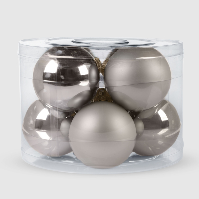 Изображение товара Набор ёлочных игрушек Linhai jinnuo шары шампань стекло 8 шт 8 см